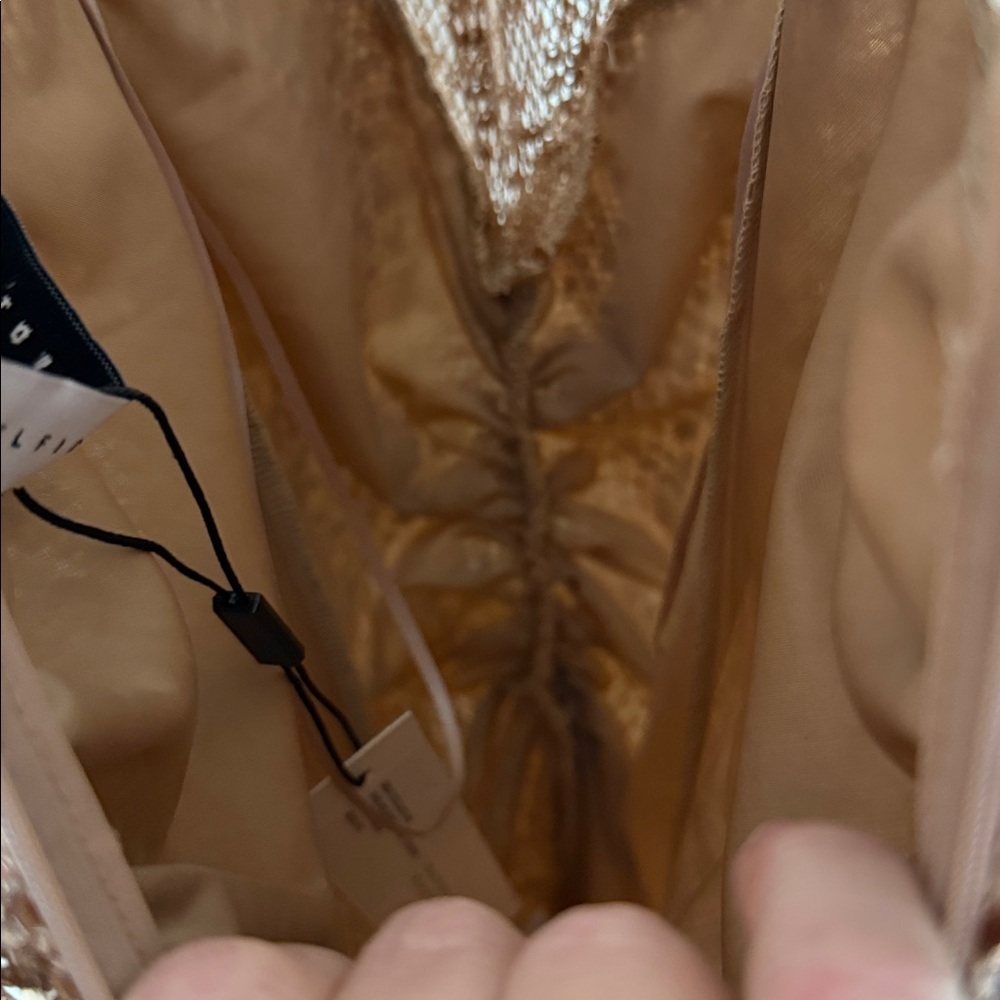 Delfi Collective Avelie Ruched Sequin Dress in Nude - Picture 15 of 16